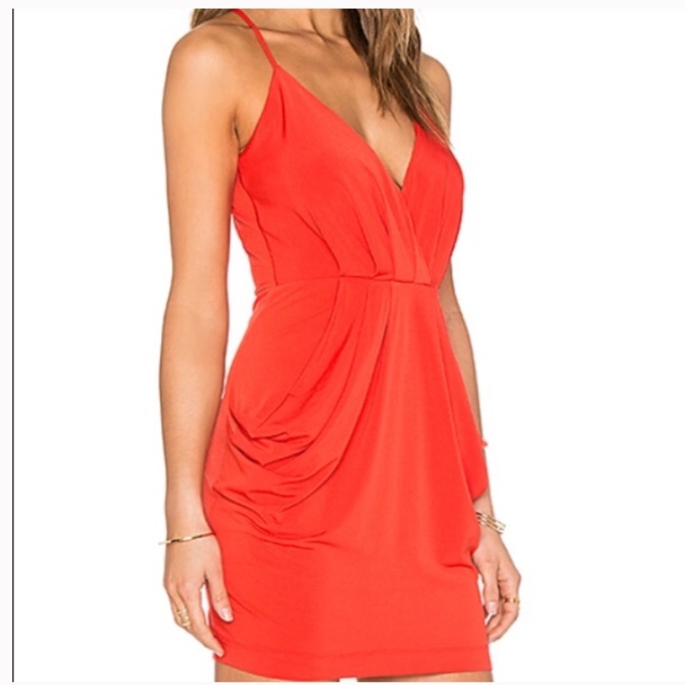 BCBG pink/coral drape dress XS